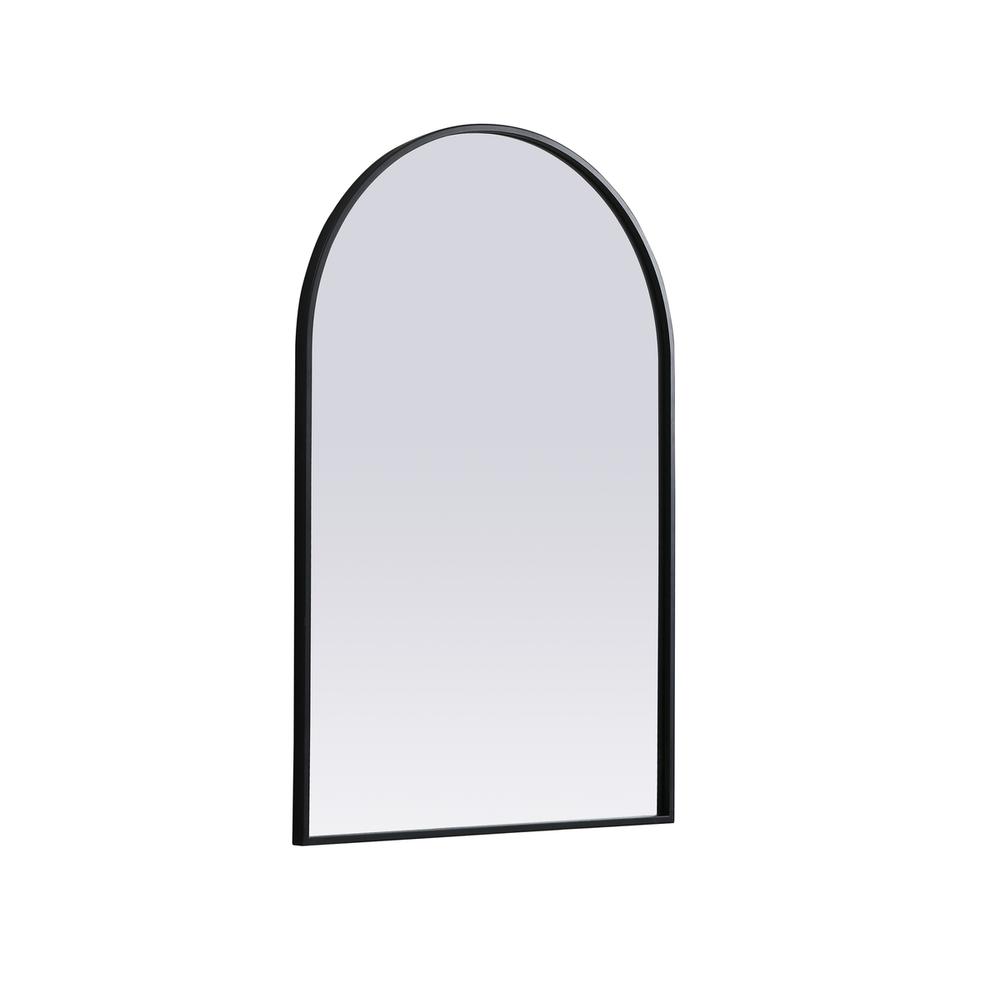 Metal Frame Arch Mirror 24x36 Inch in Black. Picture 7