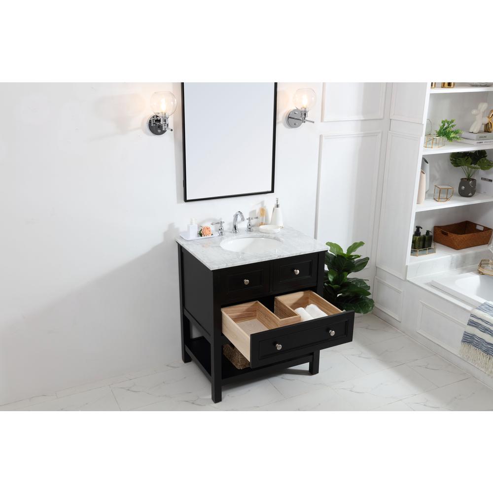 30 in. Single bathroom vanity set in Black. Picture 3