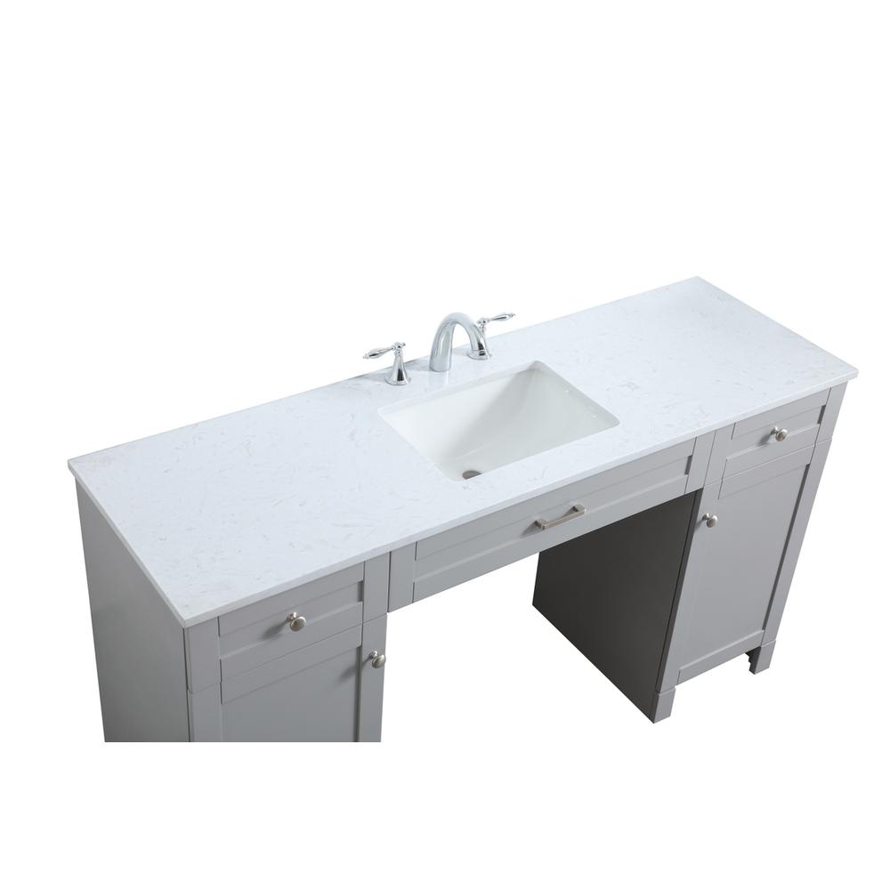 60 Inch ADA Compliant Bathroom Vanity In Grey. Picture 10