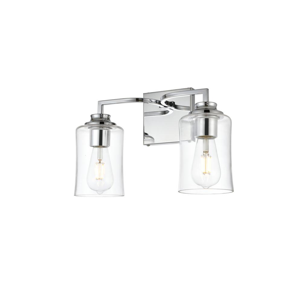 Ronnie 2 light Chrome and Clear Bath Sconce. Picture 2