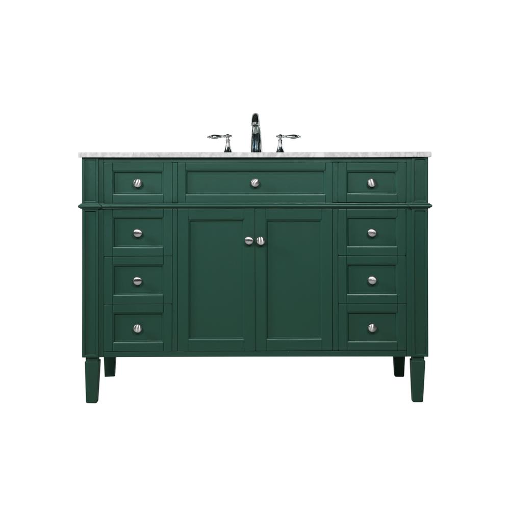 48 inch Single bathroom vanity in green. Picture 1
