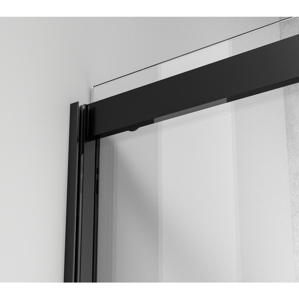 Frameless tub door 60 x 60 Matte Black. Picture 7