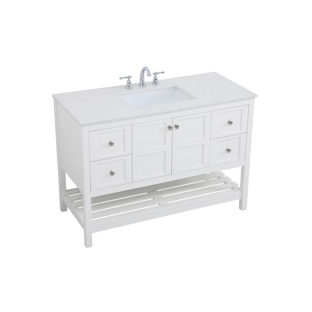 48 inch Single Bathroom Vanity in White. Picture 7