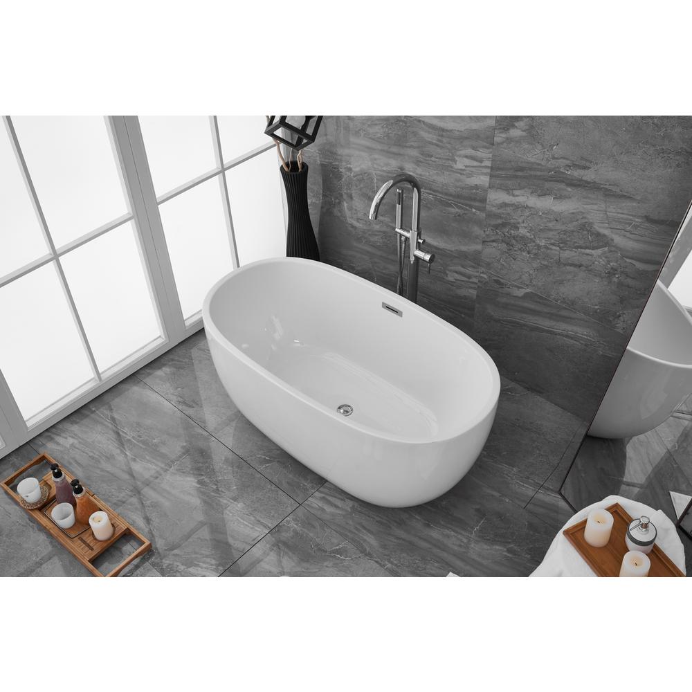 54 inch soaking roll top bathtub in glossy white. Picture 4