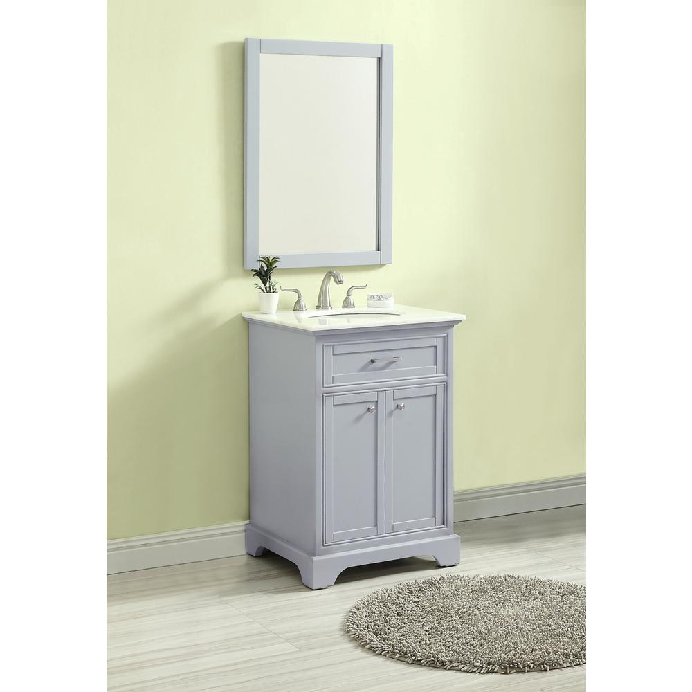 24 In. Single Bathroom Vanity Set In Light Grey. Picture 12