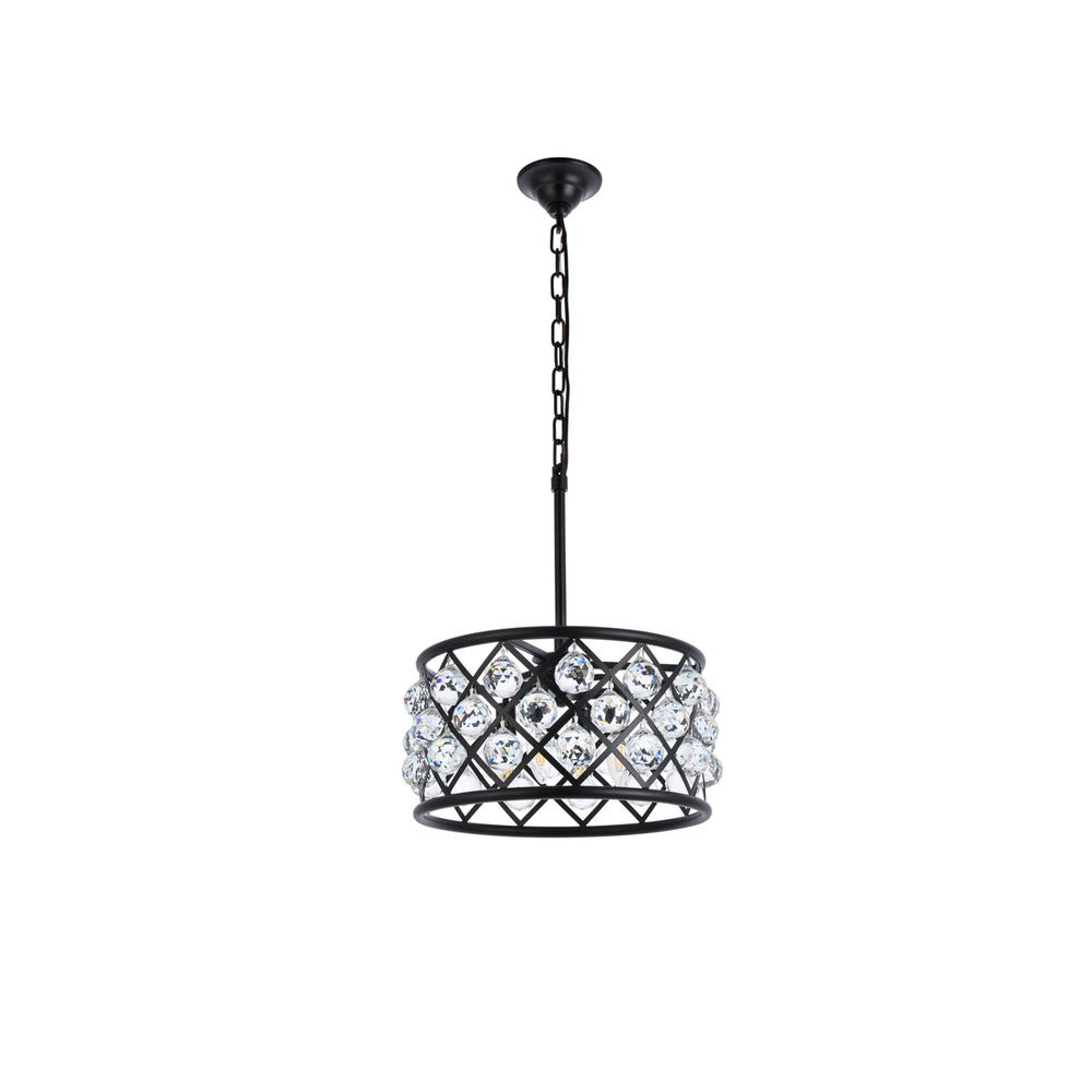 Madison 4 light Matte Black Pendant Clear Royal Cut Crystal. Picture 6