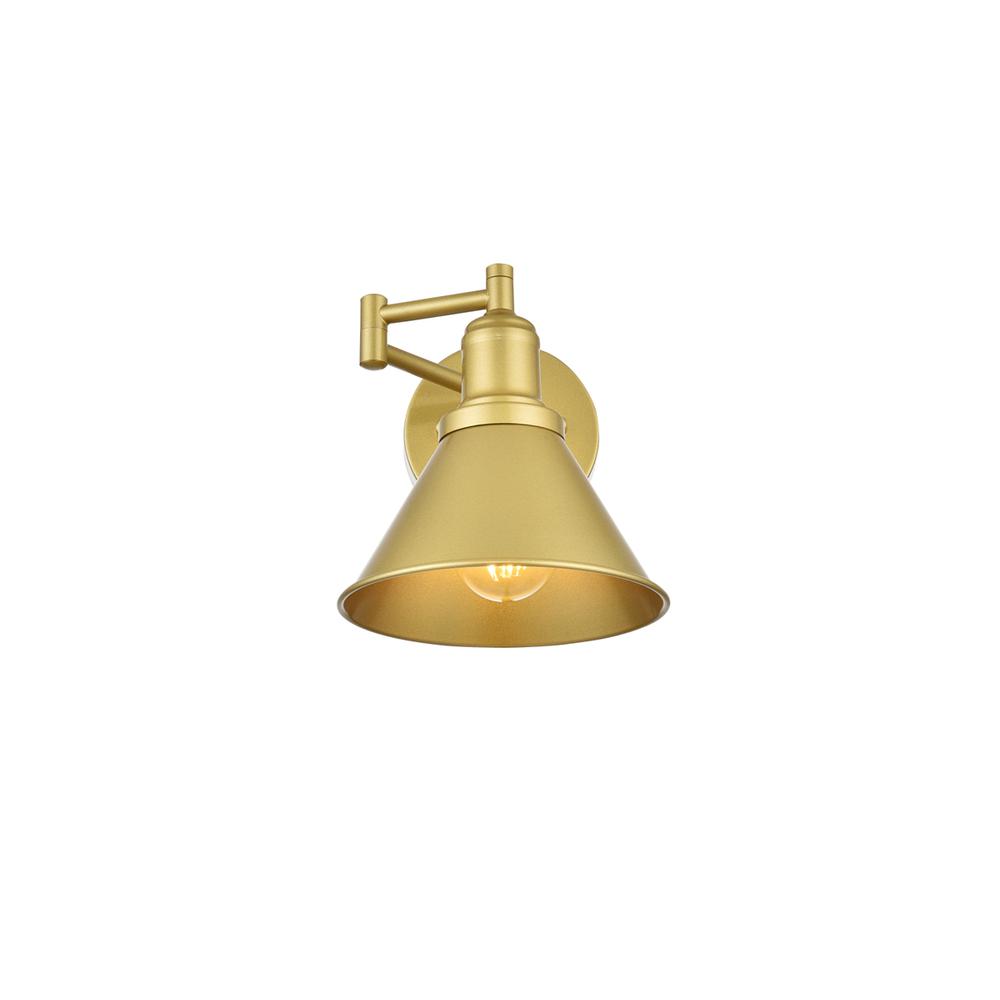 Judson 1 light Brass swing arm wall sconce. Picture 1