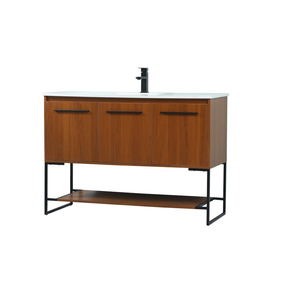 48 inch Single bathroom vanity in teak. Picture 7