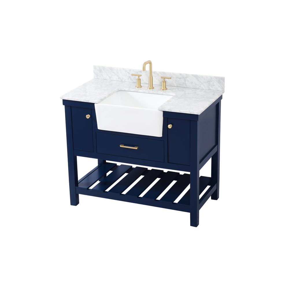 42 inch Single bathroom vanity in blue with backsplash. Picture 8