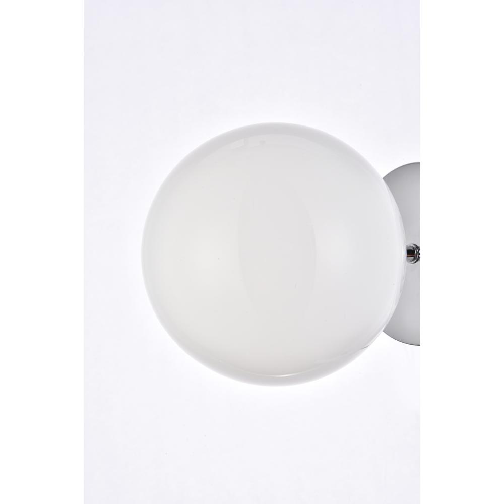 Mimi six inch dual flush mount and bath sconce in chrome with frosted glass. Picture 3