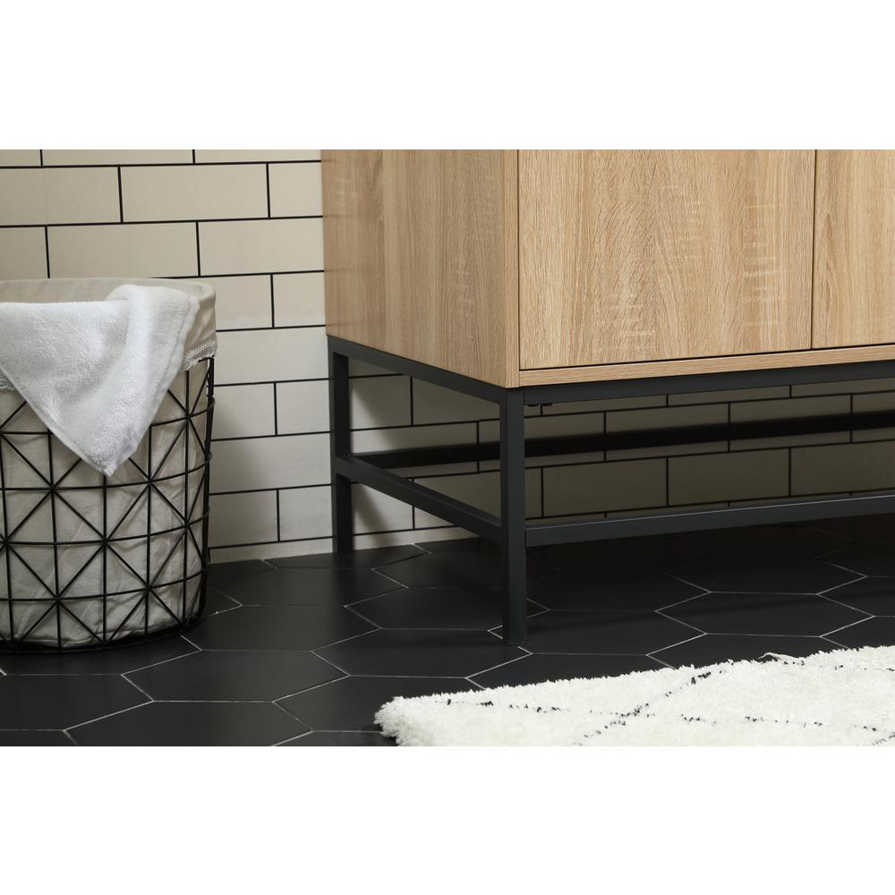 42 inch Single bathroom vanity in mango wood with backsplash. Picture 6