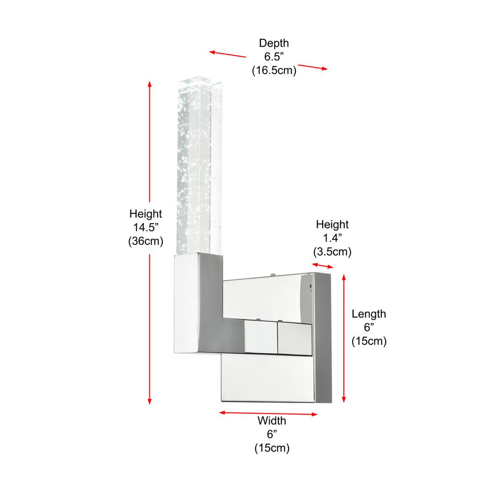 Noemi 6 inch Adjustable LED Wall Sconce in Chrome. Picture 9