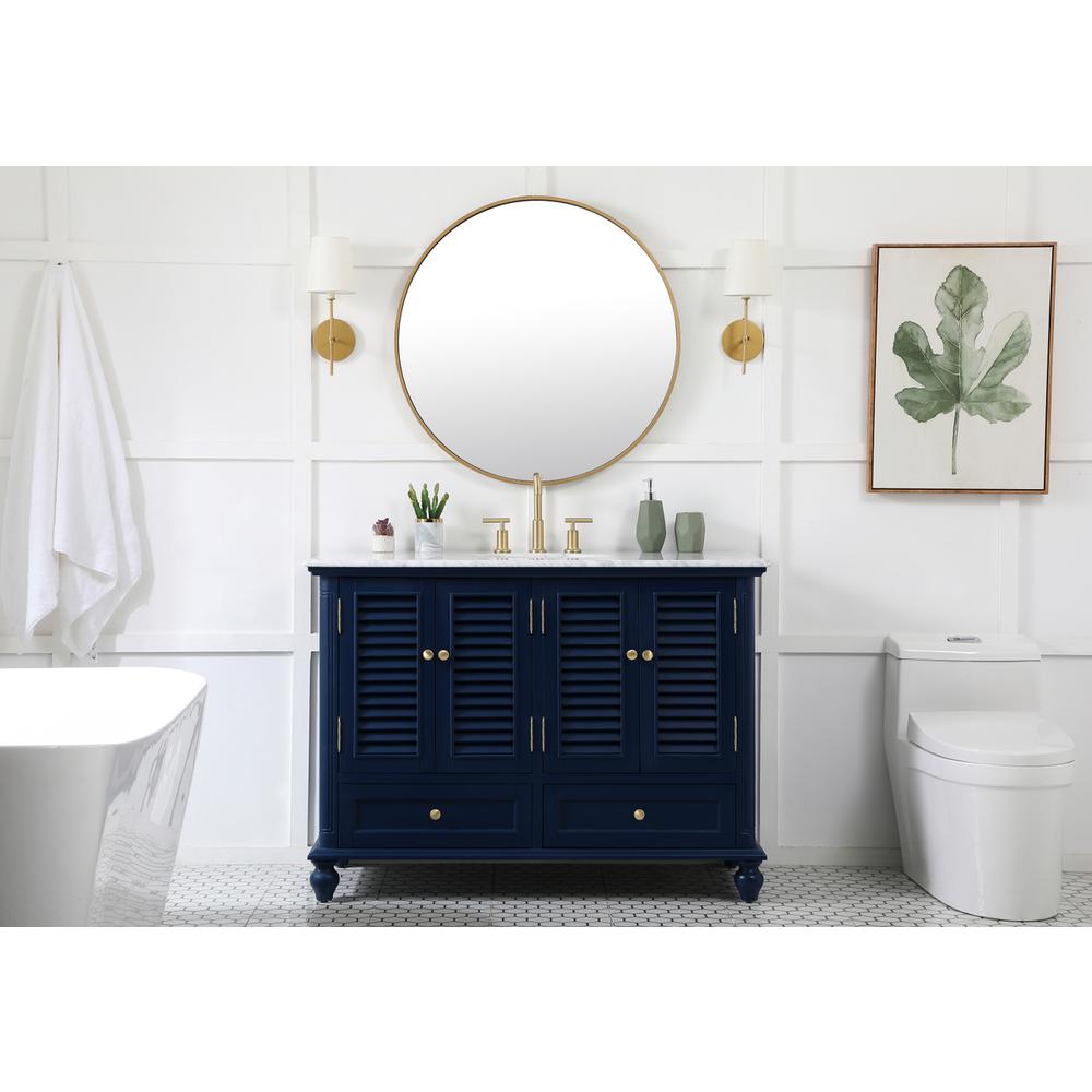 48 inch Single bathroom vanity in blue. Picture 4