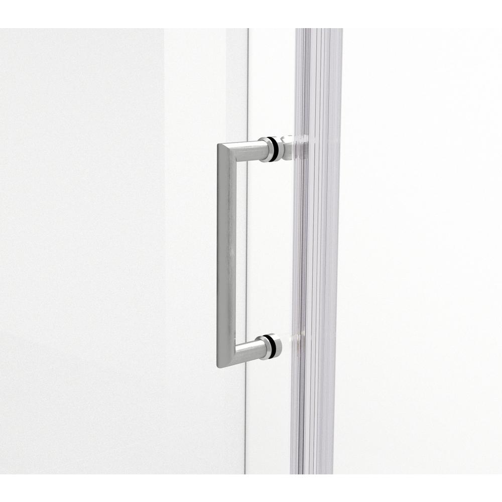 Semi-frameless hinged shower door 48 x 72 Brushed Nickel. Picture 8