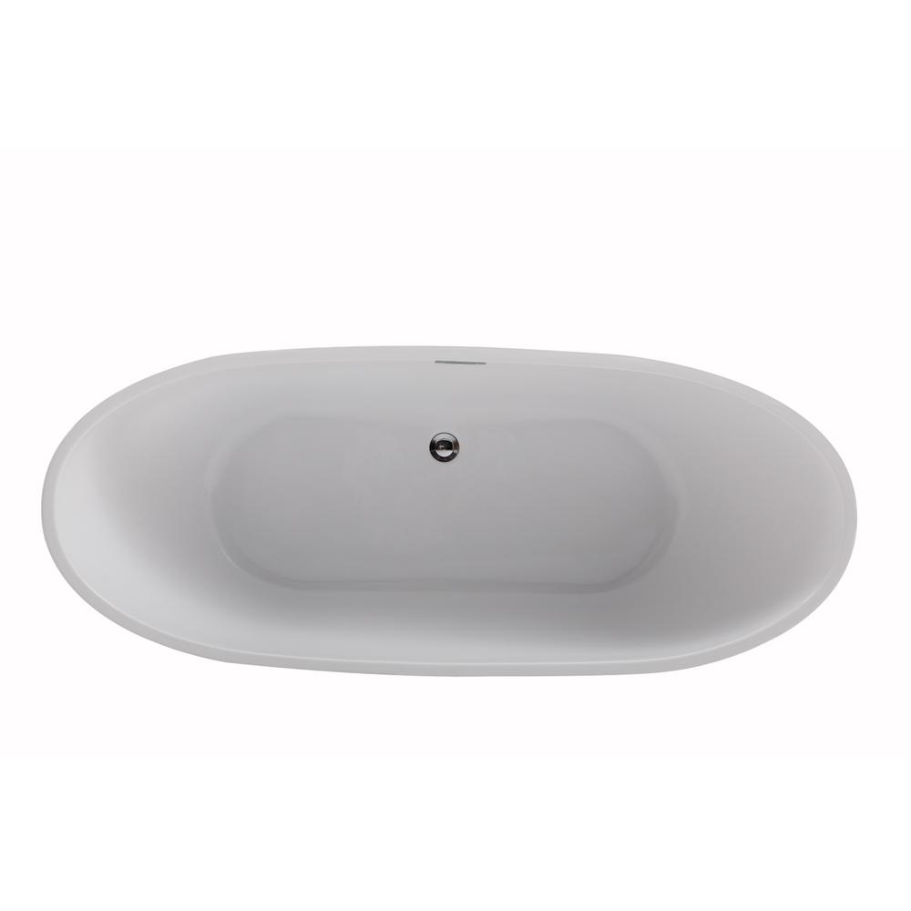 67 inch soaking bathtub in glossy white. Picture 9