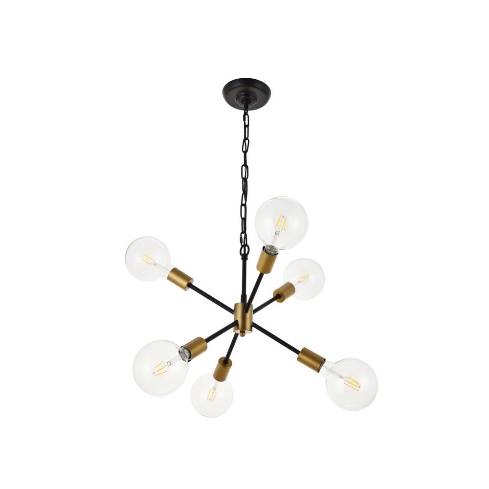 Nolan 6 Light matte black Pendant. Picture 6