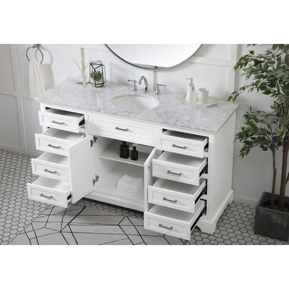 60 inch Single bathroom vanity in white. Picture 3