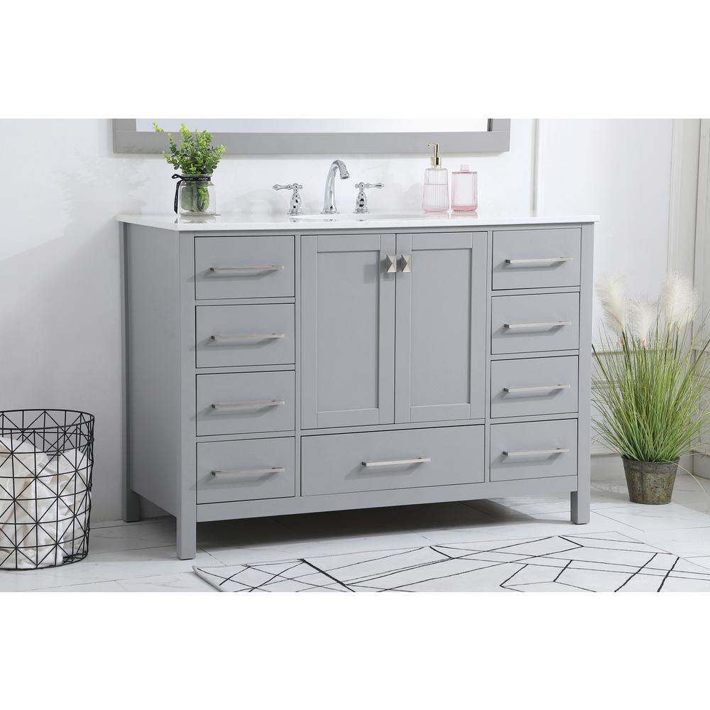 48 inch Single Bathroom Vanity in Gray. Picture 2