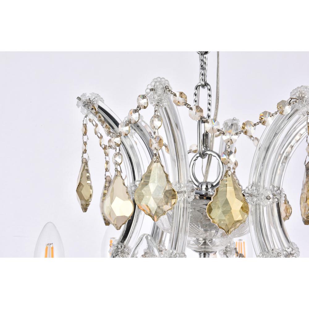 Maria Theresa 19 light Chrome Chandelier Golden Teak (Smoky) Royal Cut Crystal. Picture 5