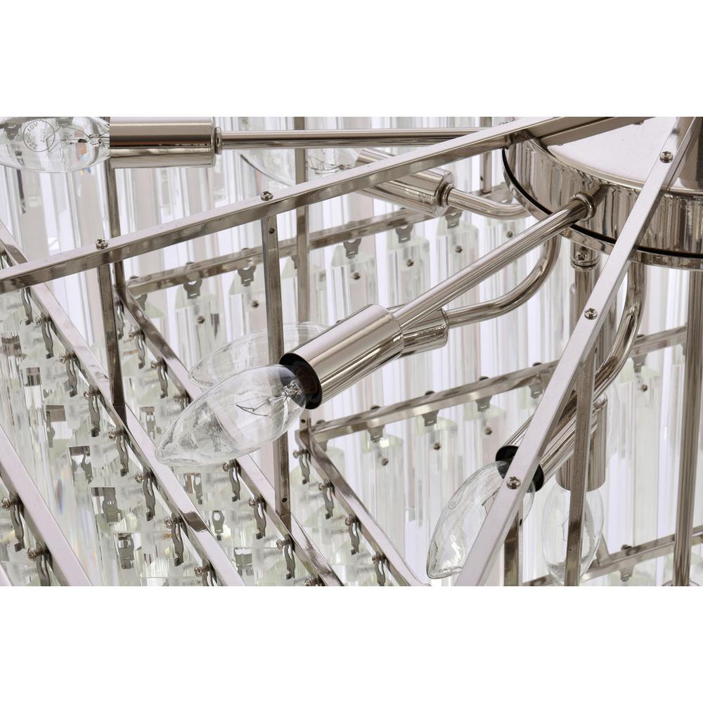 Sydney 34 inch square crystal chandelier in polished nickel. Picture 4