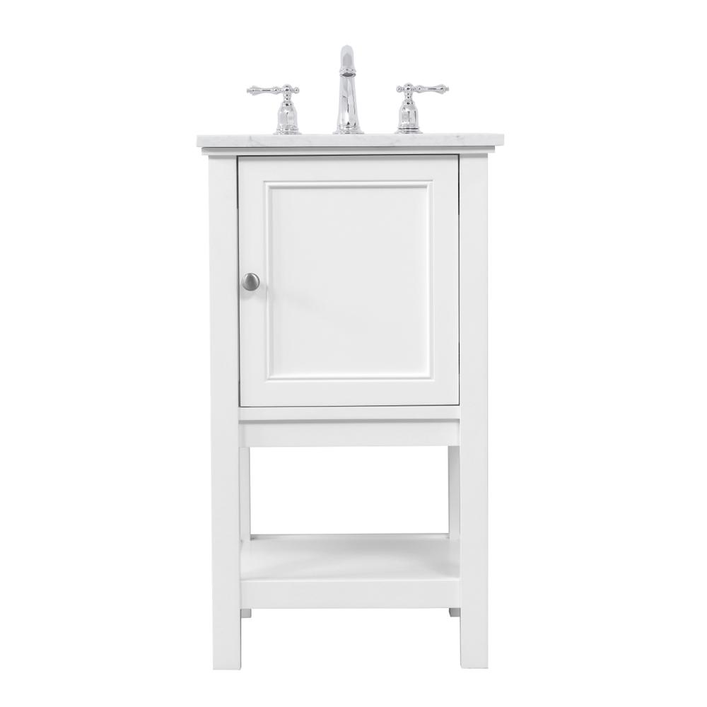 19 in. Single bathroom vanity set in White. Picture 1