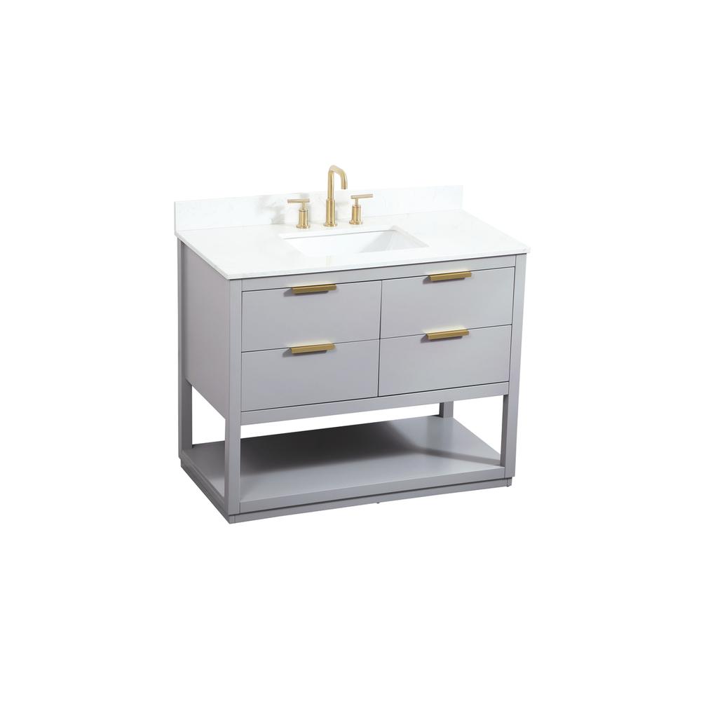 42 inch Single bathroom vanity in grey with backsplash. Picture 8