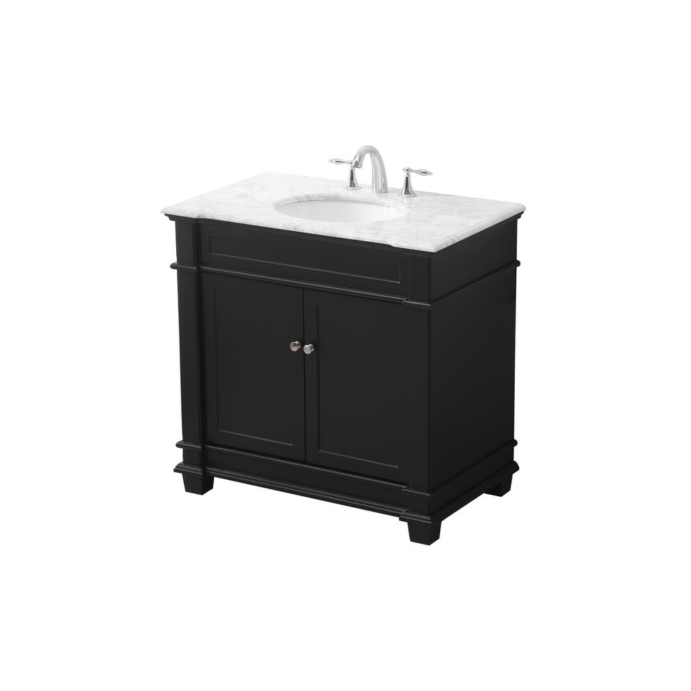36 inch Single bathroom vanity set in black. Picture 8