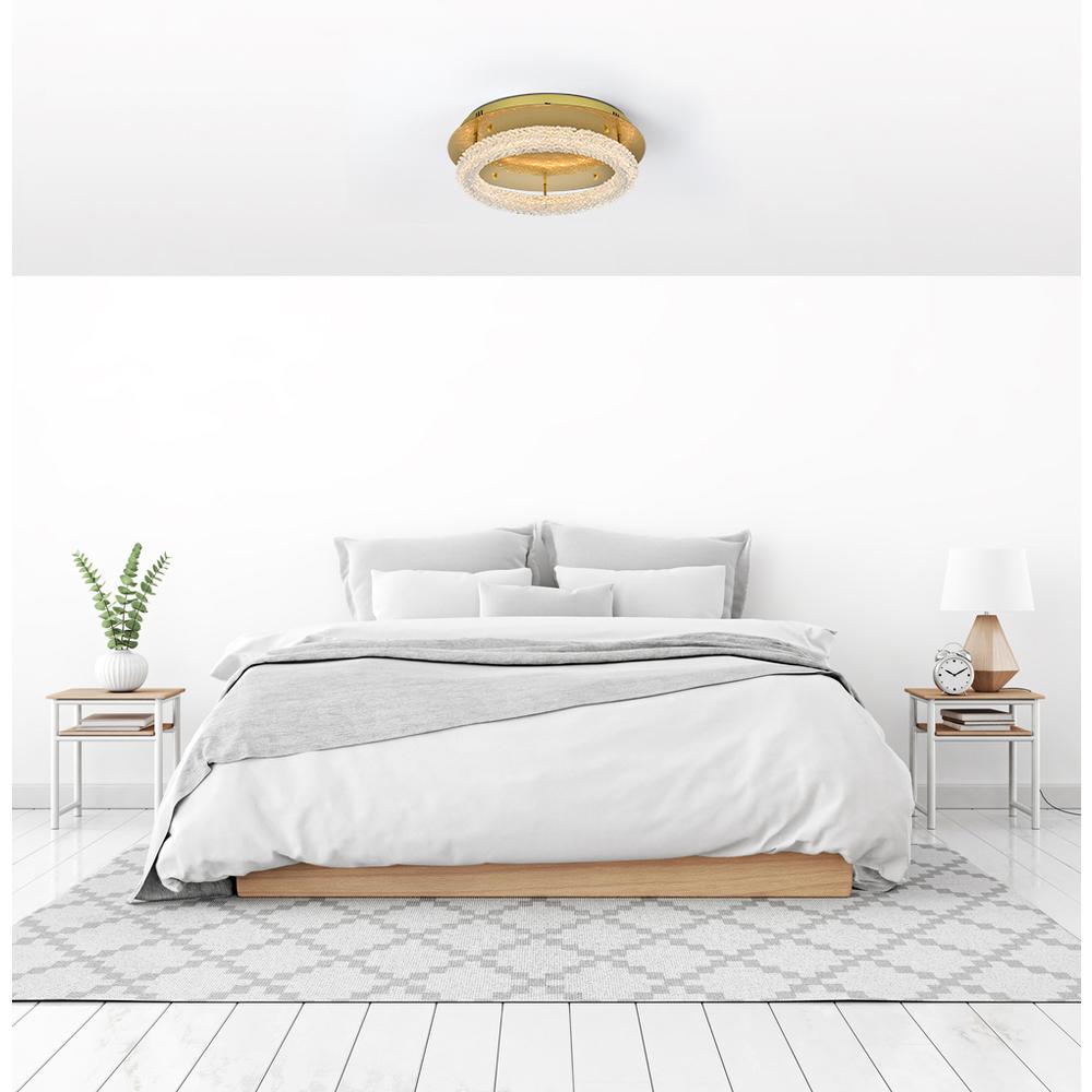 Bowen 22 inch Adjustable LED Flush Mount in Satin Gold. Picture 8