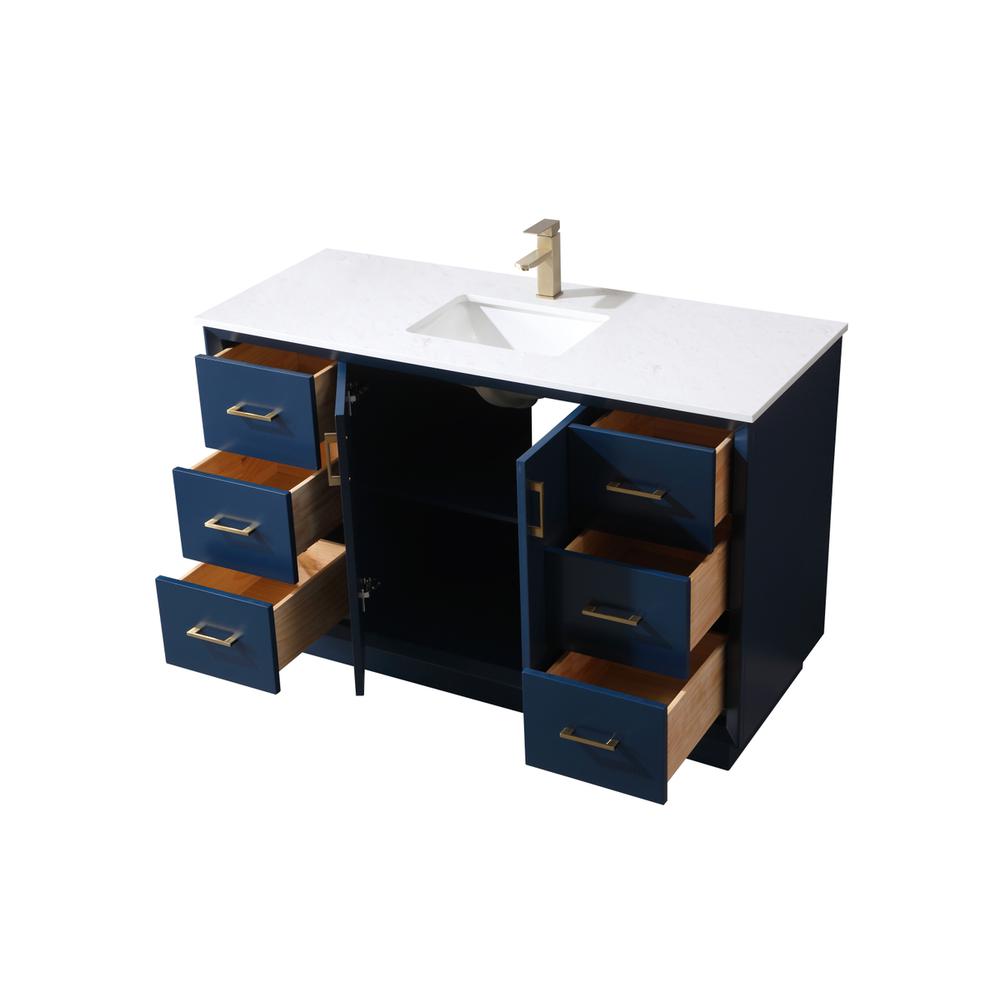 54 Inch SIngle Bathroom Vanity In Blue. Picture 9
