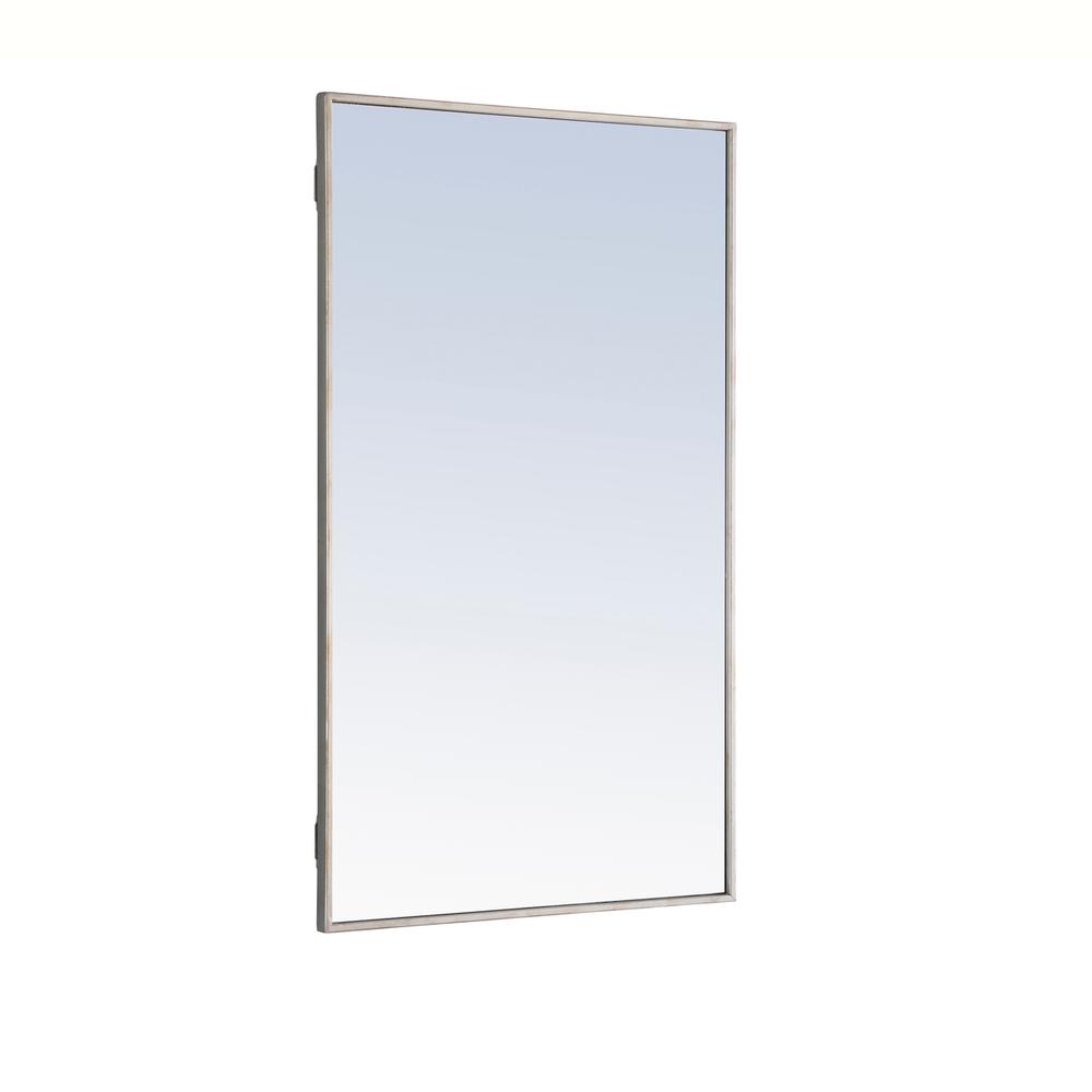 Metal frame Rectangle Mirror 24 inch Silver. Picture 4