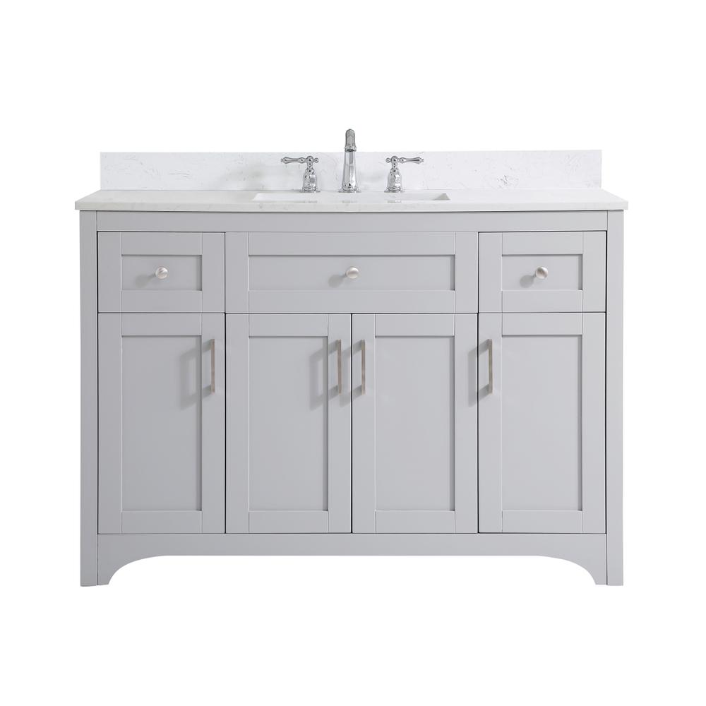 48 inch Single Bathroom Vanity in Grey with Backsplash. Picture 1