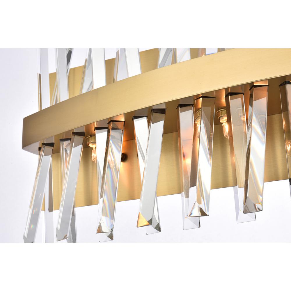Serephina 30 inch crystal bath sconce in satin gold. Picture 3