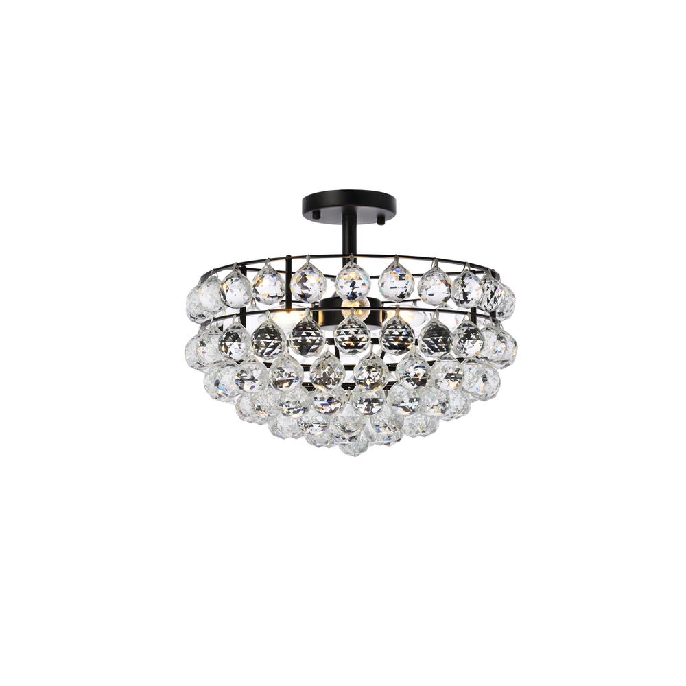 Savannah 16 inch flush mount in black. Picture 1