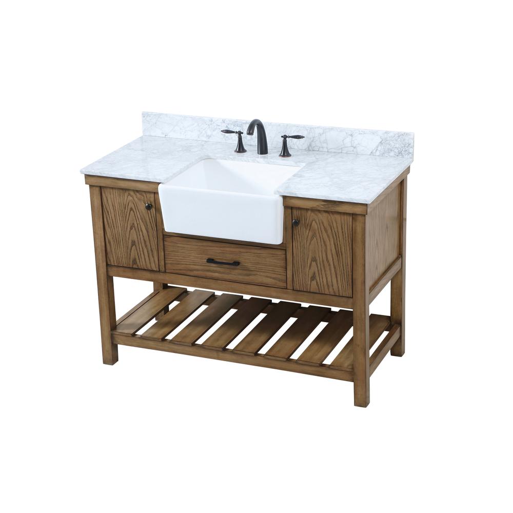 48 inch Single bathroom vanity in driftwood with backsplash. Picture 8