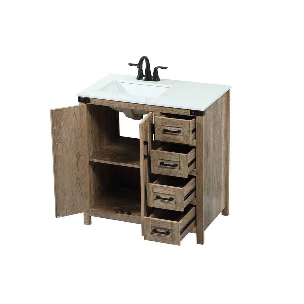 32 inch Single bathroom vanity in natural oak. Picture 9