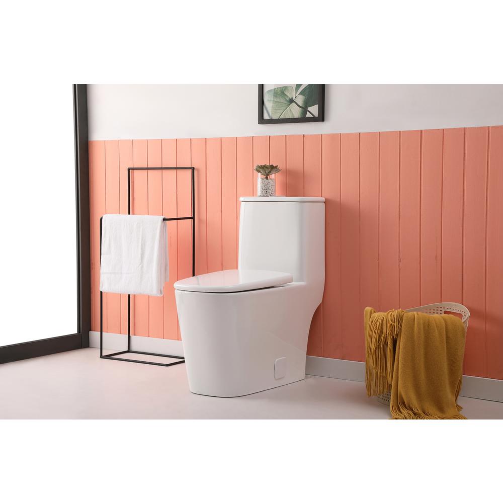 Winslet One-piece floor Square Toilet 27x14x31 in White. Picture 2