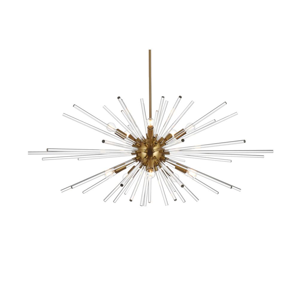 Sienna 42 inch crystal rod pendant in gold. Picture 2