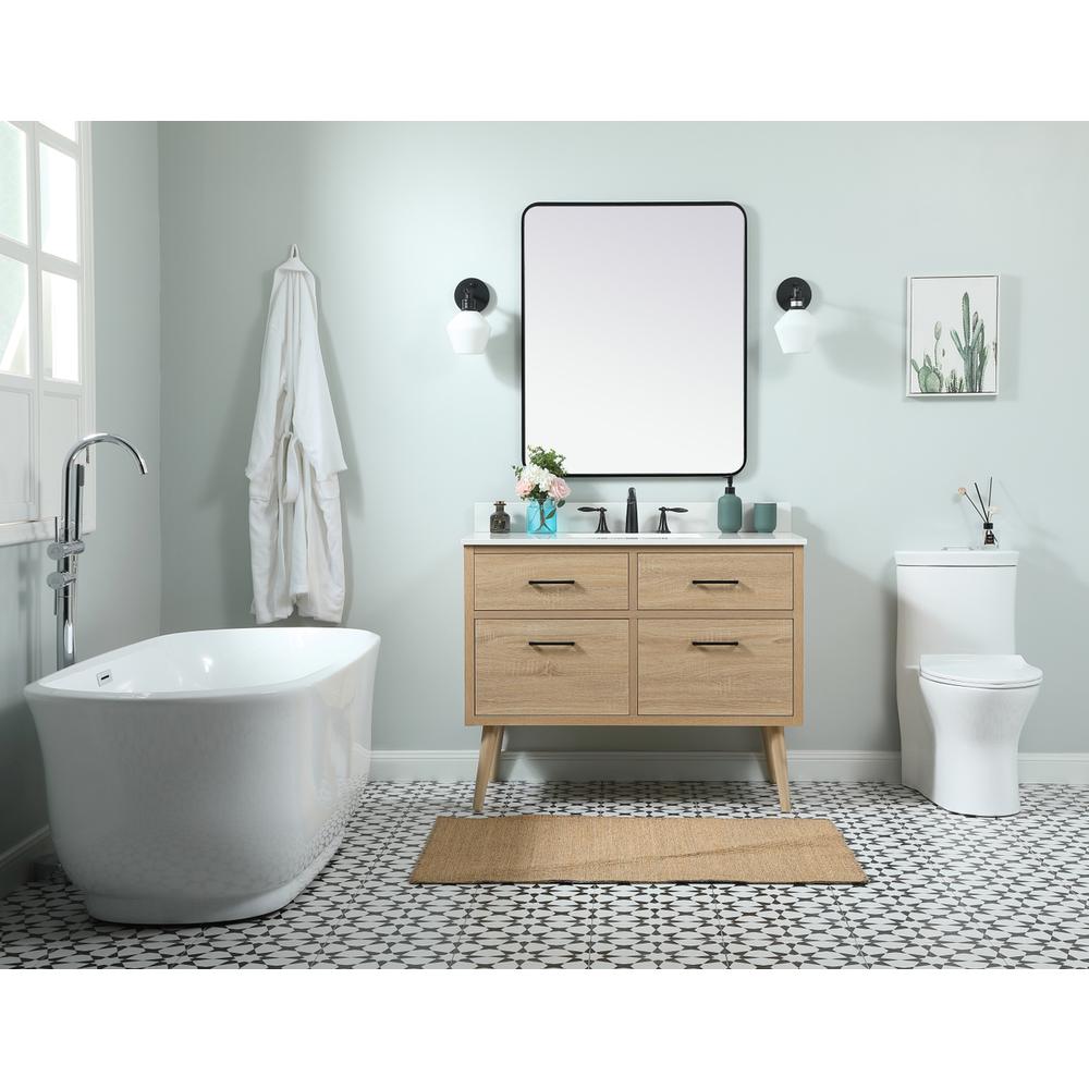 42 inch Single bathroom vanity in mango wood with backsplash. Picture 4