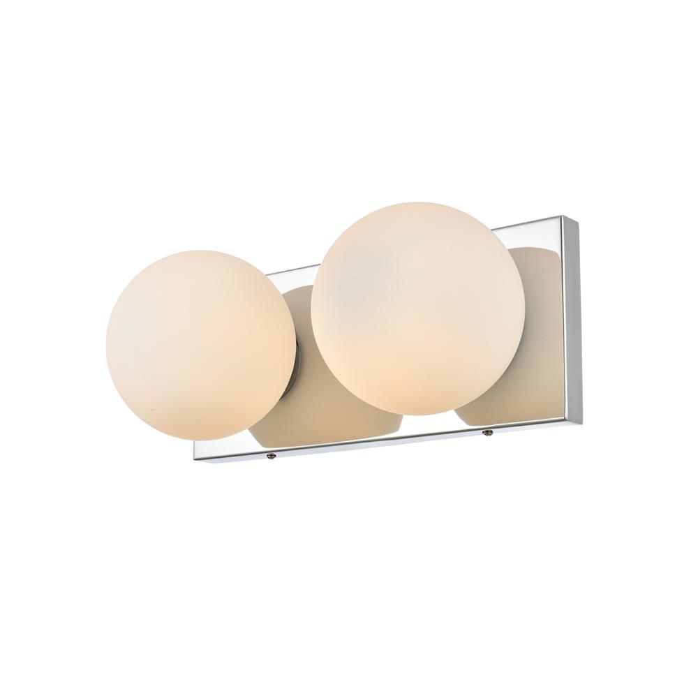 Jaylin 2 light Chrome and frosted white Bath Sconce. Picture 2