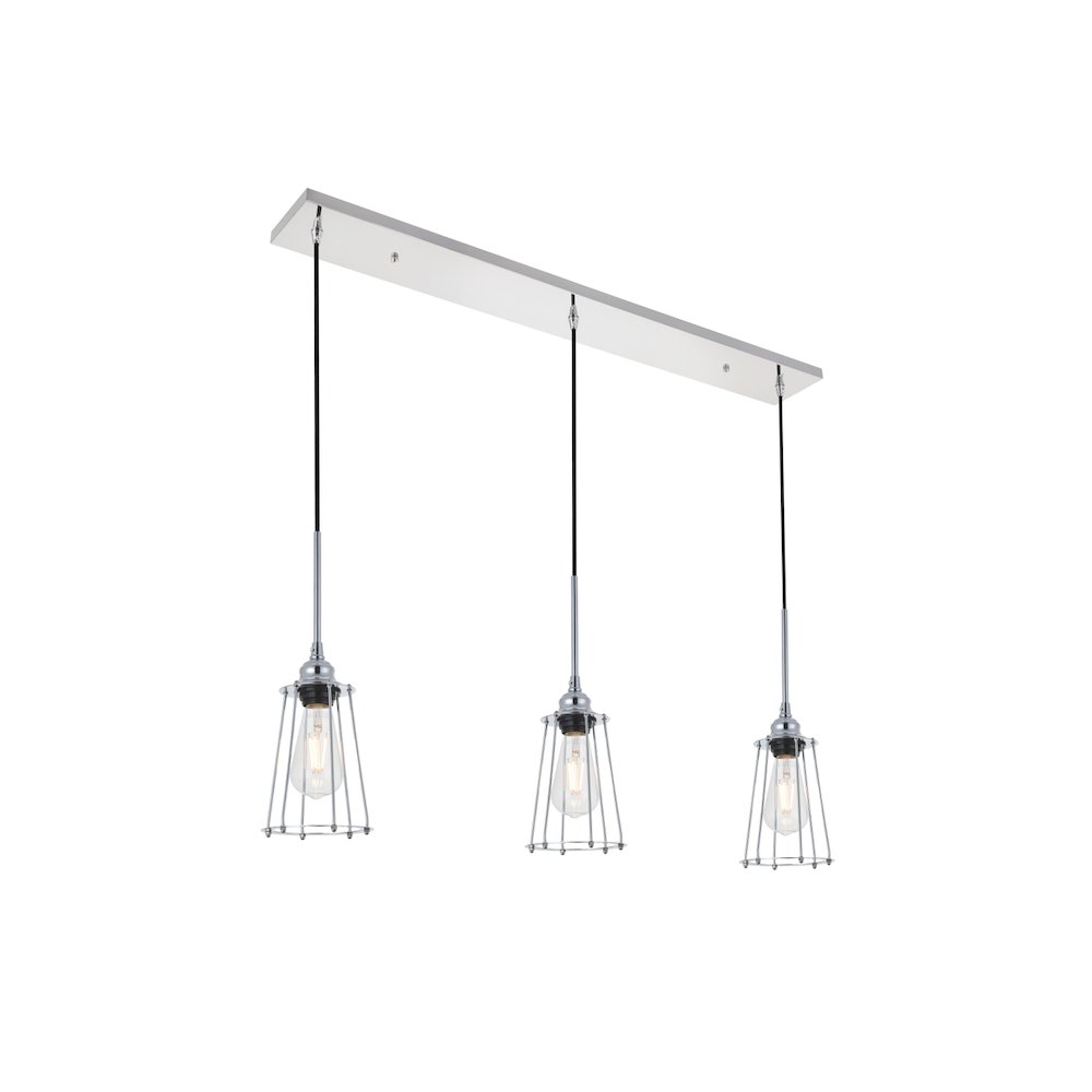 Auspice 3 Light Chrome Pendant. Picture 4