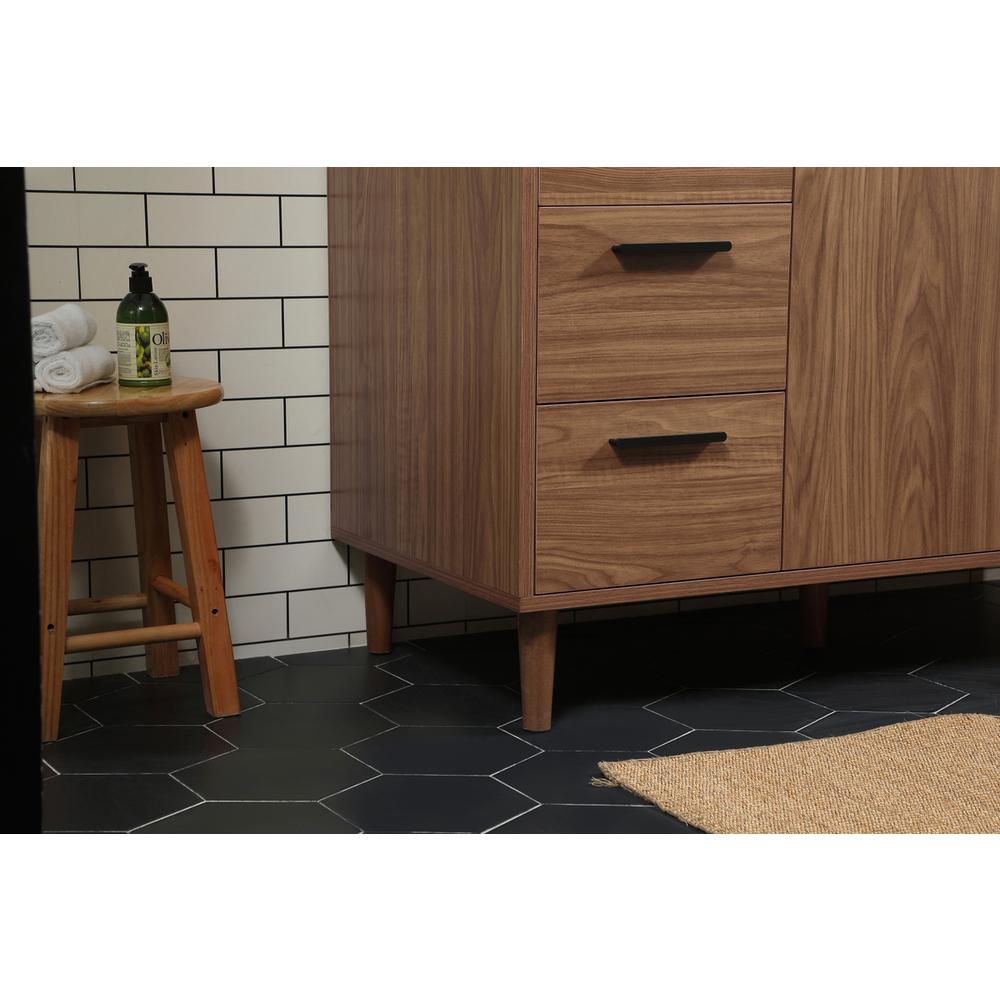 48 inch Single bathroom vanity in walnut brown. Picture 6
