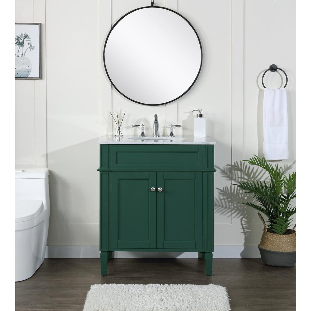 30 inch Single bathroom vanity in green. Picture 4