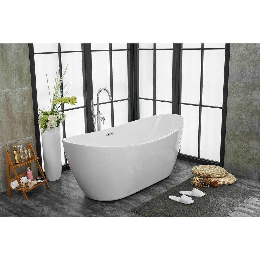 72 inch soaking double slipper bathtub in glossy white. Picture 3