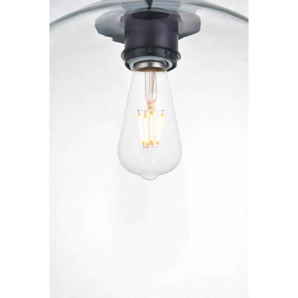 Baxter 3 Lights Black Pendant With Clear Glass. Picture 4
