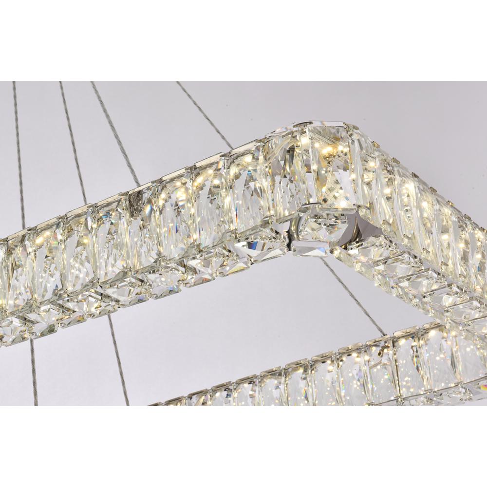 Monroe 42 inch LED double rectangle pendant in chrome. Picture 3