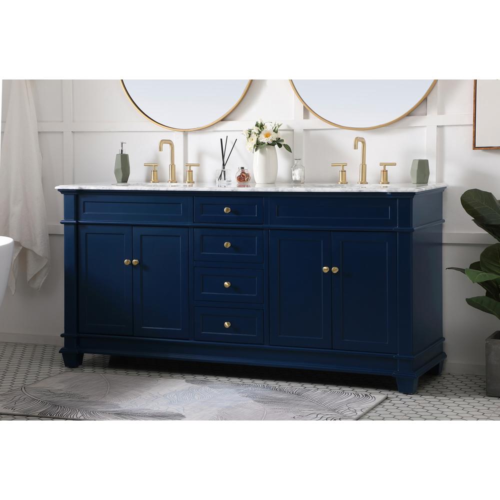 72 inch Double Bathroom Vanity set in Blue. Picture 2