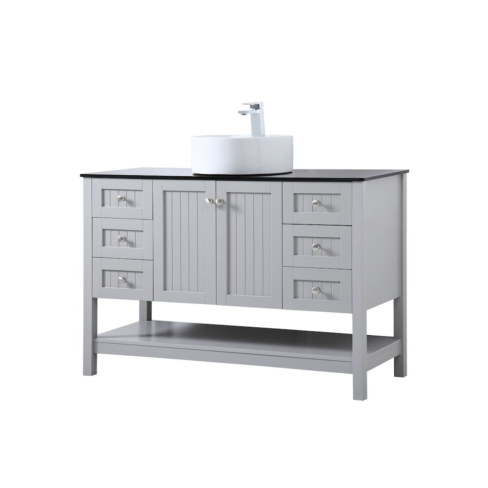 48 Inch Vessel Sink Bathroom Vanity In Gray. Picture 7