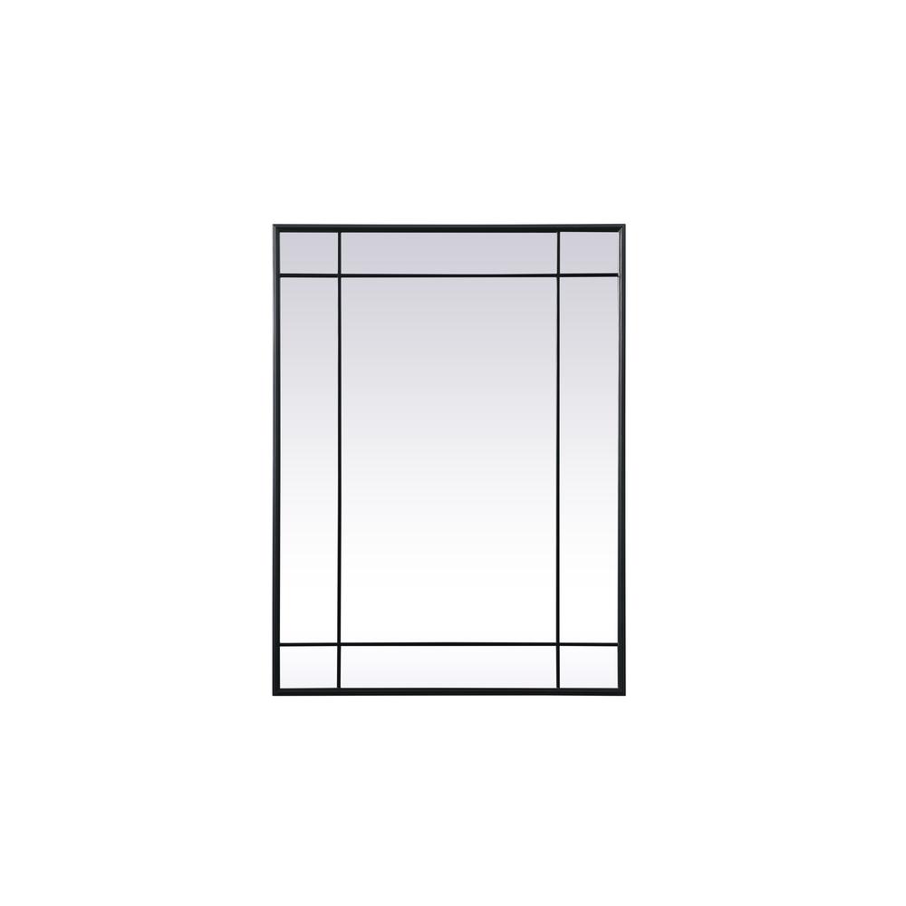 French Panel Wall Mirror 30x40 Inch In Black. Picture 1