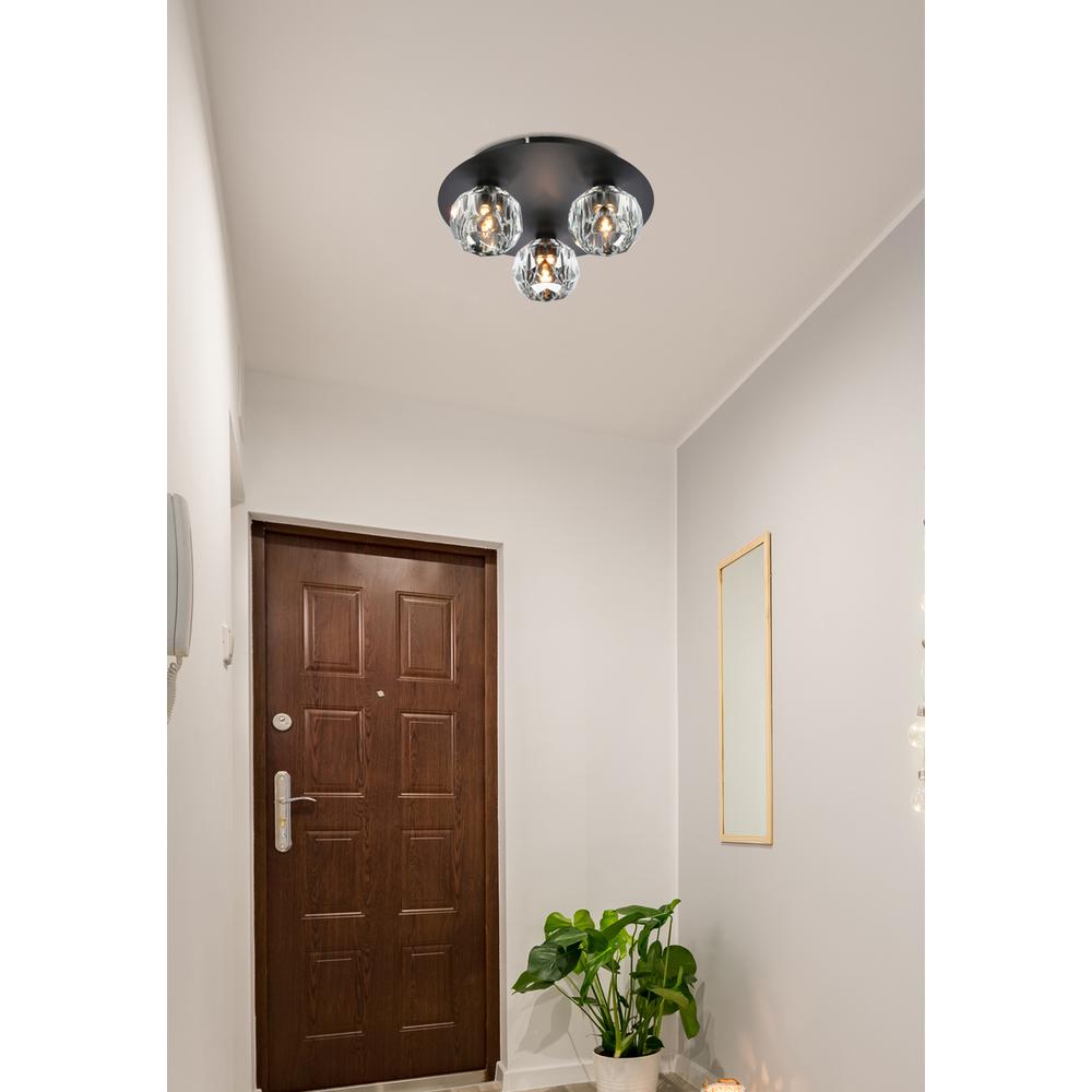 Graham 3 Light Ceiling Lamp in Black. Picture 7