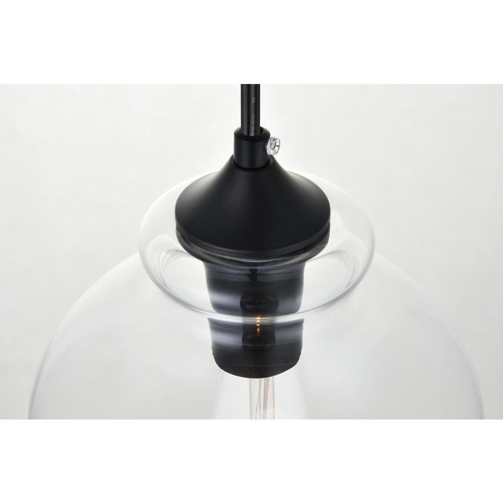 Destry 1 Light Black plug-in Pendant With Clear Glass. Picture 4